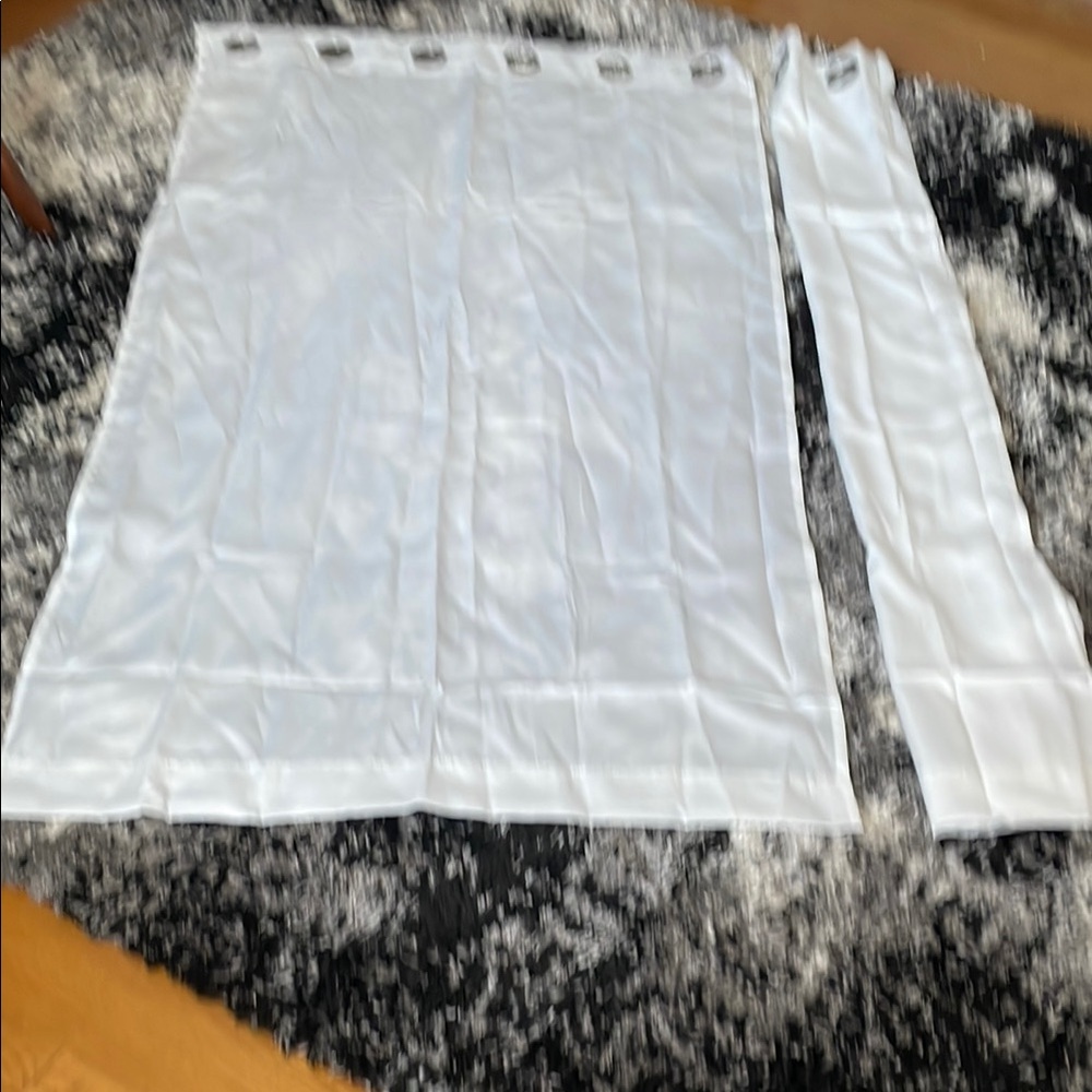NEW Modern White Grommet Curtains - Picture 3 of 5